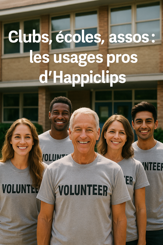 clubs, ecoles, assos, les usages pros happiclips
